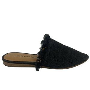 Lucky Brand Womens Black Denim Mule Point Toe Sz 6